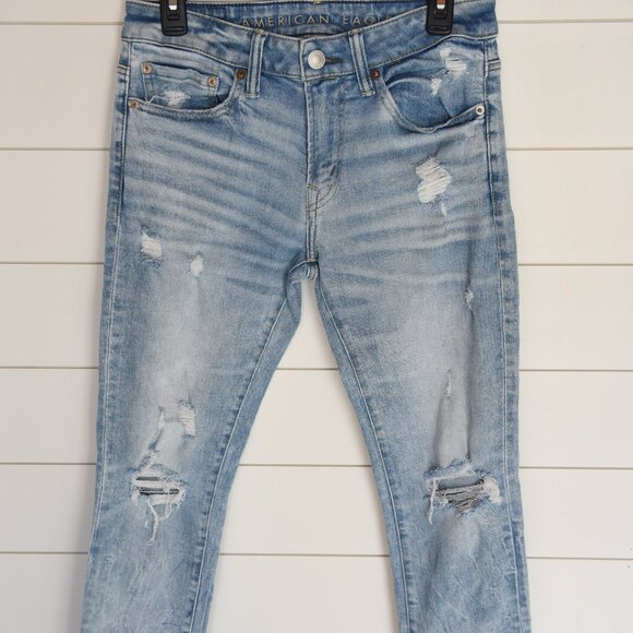 American Eagle Airflex+ Ripped Skinny Jeans- Men's 29 x 32 - Picture 1 of 3